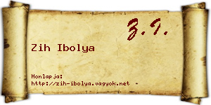 Zih Ibolya névjegykártya